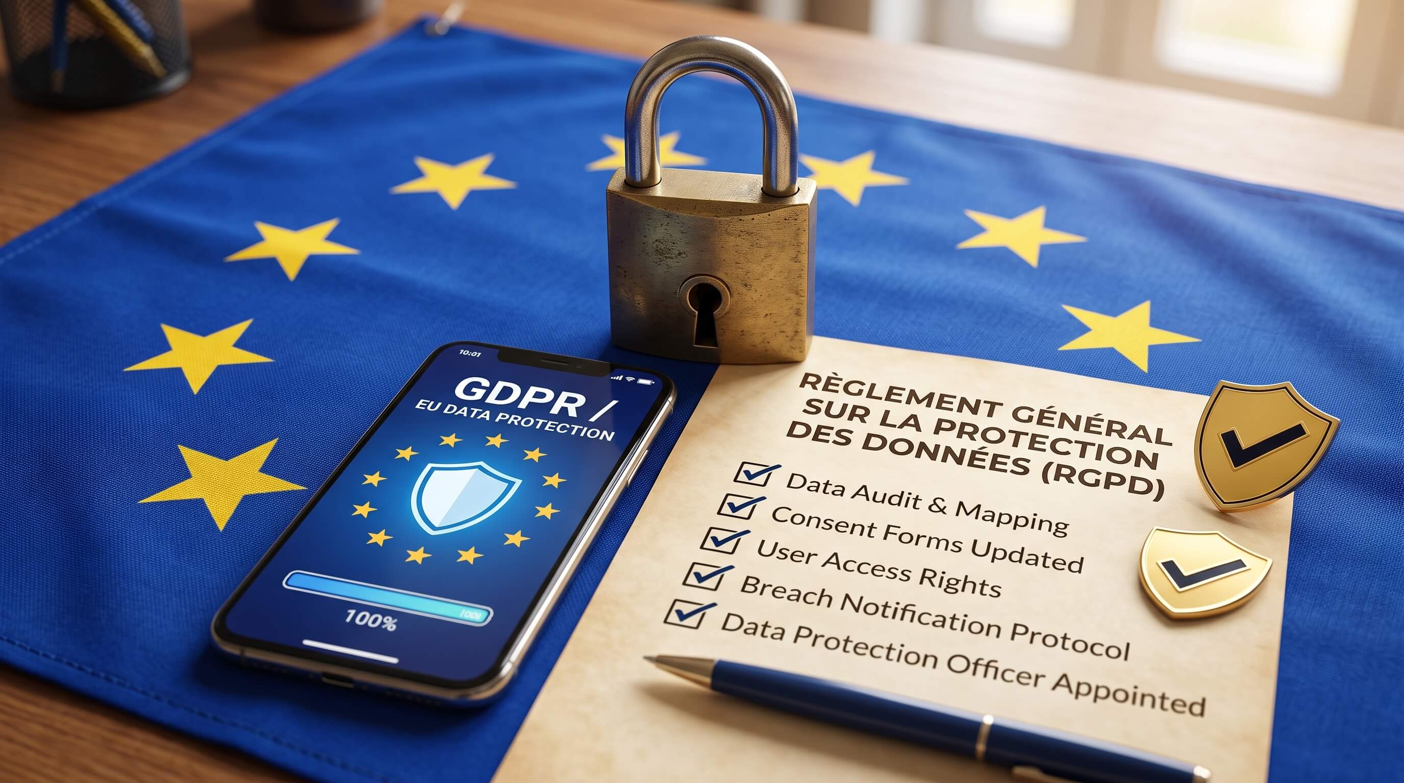 Données personnelles et confidentialité d'un site web protégées par un cadenas