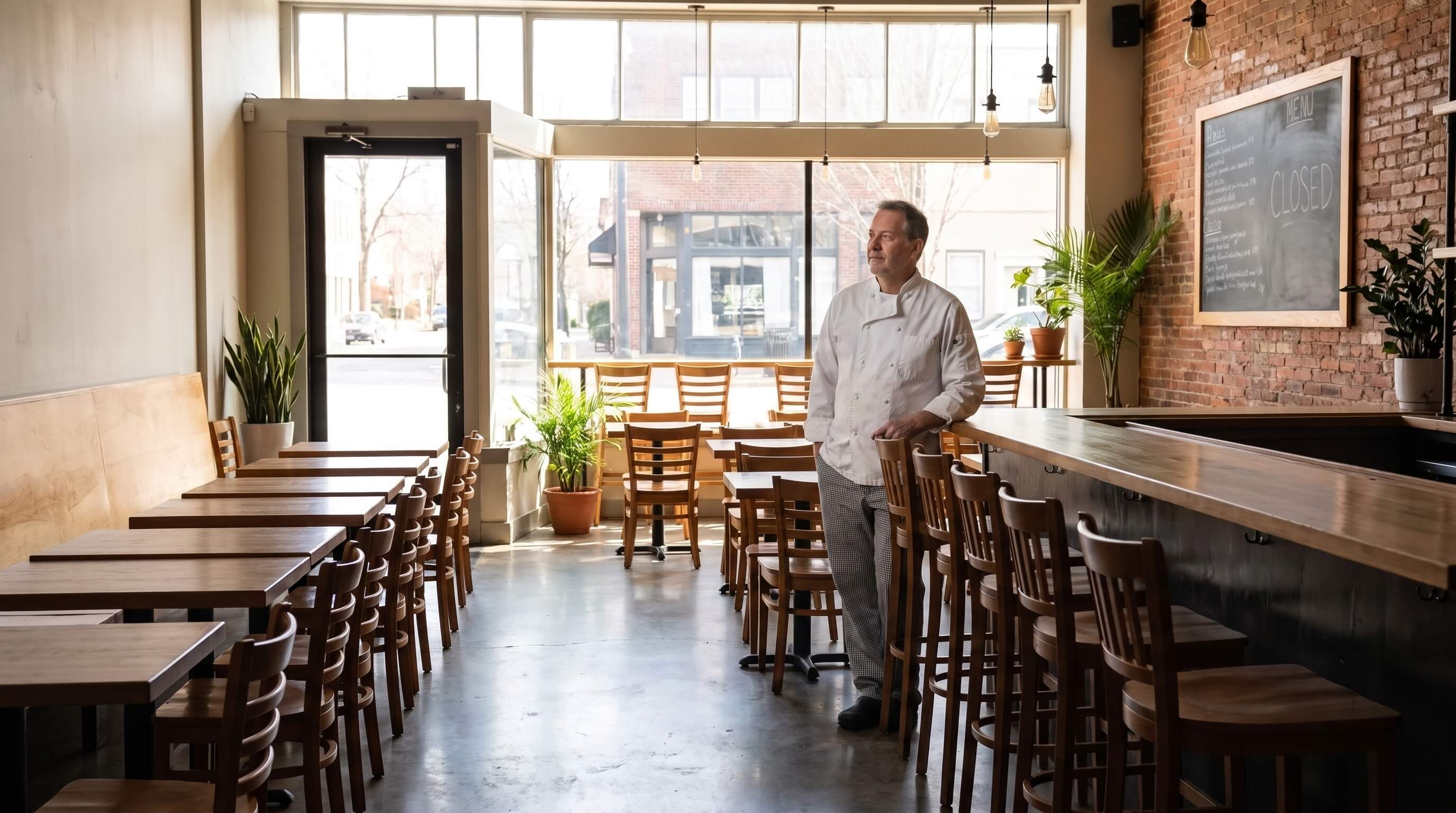 Table de restaurant dressée et réservation en ligne sur un smartphone