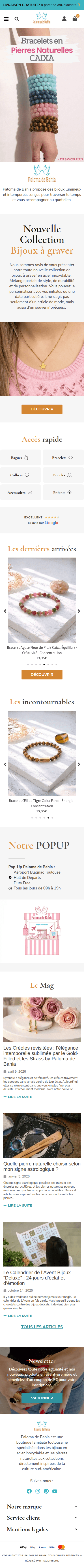 Vue mobile du site Bijouterie